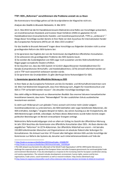 ISDS-&bdquo;Reformen&ldquo; verschlimmern die Probleme anstatt sie zu l&ouml;sen