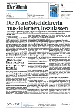 Der Bund (November 2015): "Die Französischlehrerin musste lernen