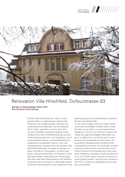 Renovation Villa Hirschfeld, Dufourstrasse 83