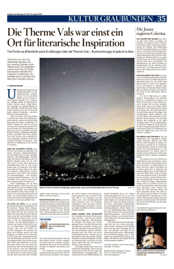 Die Therme Vals war einst ein Ort f&uuml;r literarische