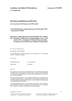 Drucksache 15 / 6545 - Landtag Baden W&uuml;rttemberg