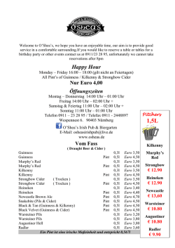 Happy Hour - O`Sheas Irish Pub