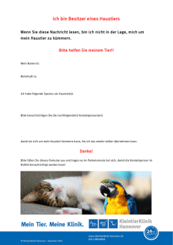 Ich bin Besitzer eines Haustiers