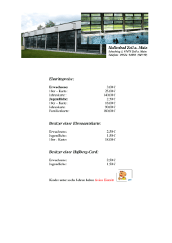 Hallenbad Zeil a. Main Eintrittspreise: Besitzer einer Ehrenamtskarte
