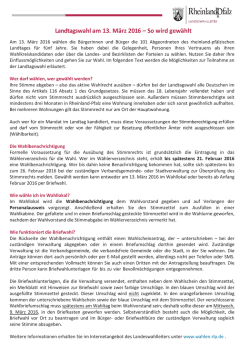 Informationen zur Stimmabgabe
