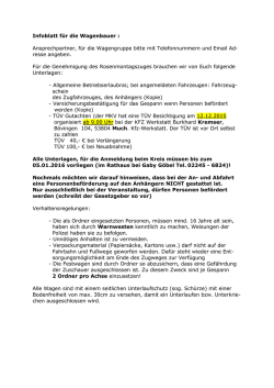 Infoblatt f&uuml;r die Wagenbauer : Ansprechpartner, f&uuml;r die