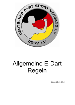 Allgemeine E-Dart Regeln - Royal Dart Verband Allgäu eV