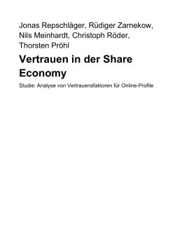 Vertrauen in der Share Economy - Fachgebiet Informations