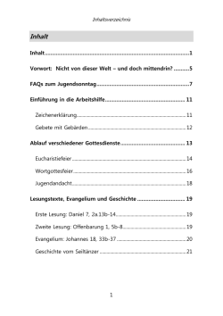 Gottesdienstmodell f&uuml;r Arbeitshilfe Jugendsonntag 2008