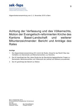 Link zum Bericht - Schweizerischer Evangelischer Kirchenbund SEK