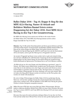 Rallye Dakar 2016 - Tag 10, Etappe 8