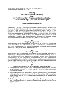 Satzung der Fachhochschule Flensburg über das Verfahren und die