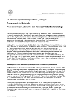 Drehung noch im Mutterleib Frauenklinik bietet Alternative zum