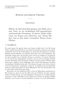 Billard und ebene Flächen - Mathematisches Forschungsinstitut