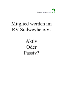 Mitglied werden im RV Sudweyhe e.V. Aktiv Oder Passiv?