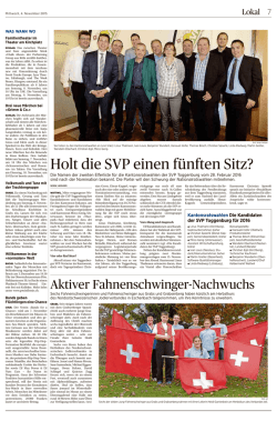 Holt die SVP einen f&uuml;nften Sitz?