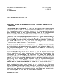 Zustand und Einsätze der Berufsfeuerwehren und Freiwilligen