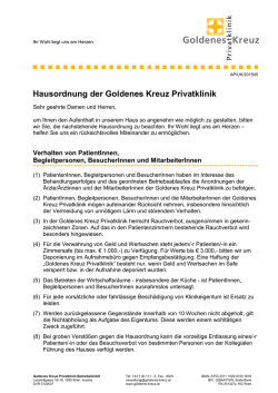 Hausordnung der Goldenes Kreuz Privatklinik