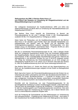 DRK Landesverband Berliner Rotes Kreuz e.V. Stellungnahme des