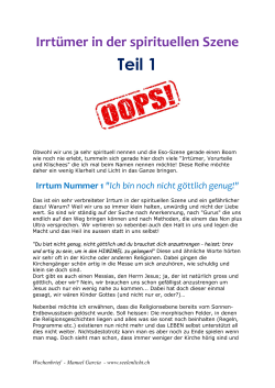 Irrt&uuml;mer in der spirituellen Szene