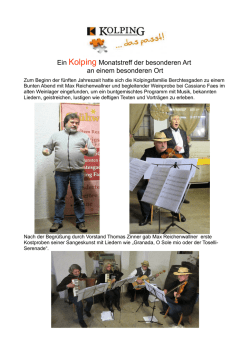 Ein Kolping Monatstreff der besonderen Art an einem besonderen Ort