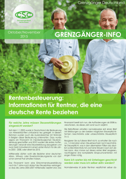 Grenzg&auml;ngerinfos zur Rentenbesteuerung