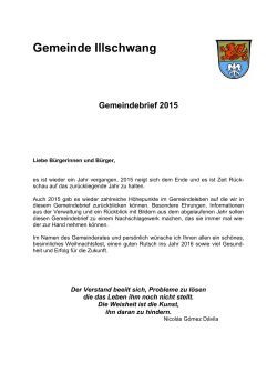 Gemeindebrief 2015