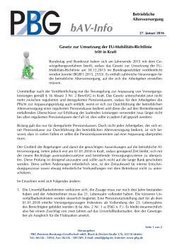 Gesetz zur Umsetzung der Mobilitätsrichtlinie