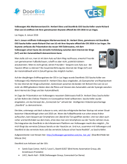 Volkswagen AGs Markenvorstand Dr. Herbert Diess und DoorBirds
