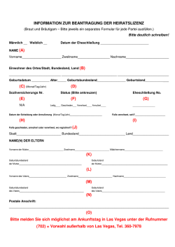 INFORMATION ZUR BEANTRAGUNG DER