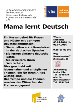 Mama lernt Deutsch - Bürgerverein Rund um die Zietenstraße eV