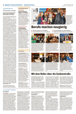 Berufe machen neugierig - Volksbank Hochrhein eG