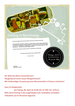 Die Welt des Bieres kennenlernen? Neugierig auf einen neuen