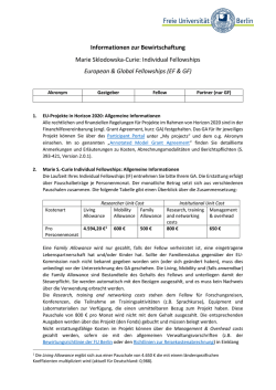 Informationen zur Bewirtschaftung Marie Sklodowska