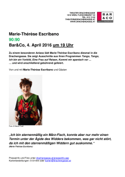 Marie-Thérèse Escribano 90:90 Bar&Co, 4. April 2016 um 19 Uhr