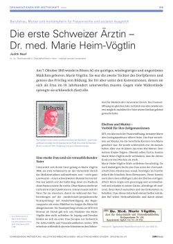 Die erste Schweizer Ärztin – Dr. med. Marie Heim
