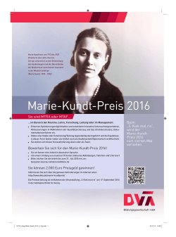 Marie-Kundt-Preis 2016