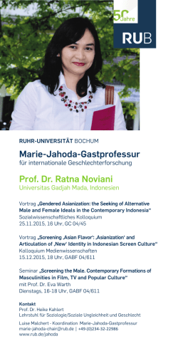 Marie-Jahoda-Gastprofessur Prof. Dr. Ratna Noviani