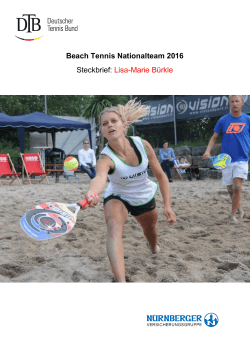 Beach Tennis Nationalteam 2016 Steckbrief: Lisa