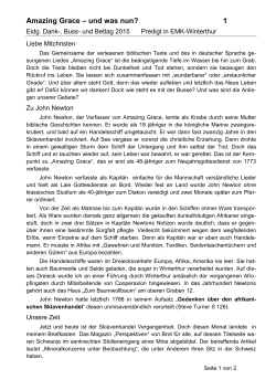 Amazing Grace – und was nun? 1