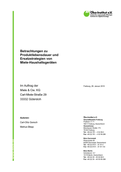 Lebensdauer und Ersatzstrategien von Miele-HH