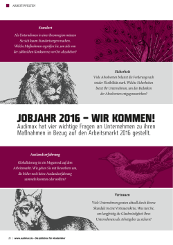 jobjahr 2016 &ndash; wir kommen!
