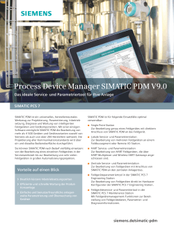 Process Device Manager SIMATIC PDM V9.0