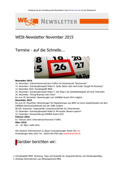 WESt-Newsletter November 2015 - Wirtschaftsförderungs
