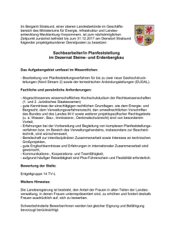 Sachbearbeiter/in im Dezernat Steine- und Erdenbergbau