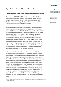 Bayerischer Industrieverband Steine und Erden e. V. Präsident