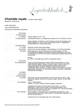 Charlotte royale von Rana ( Rana Gilgen ) Mengen für 10 Personen