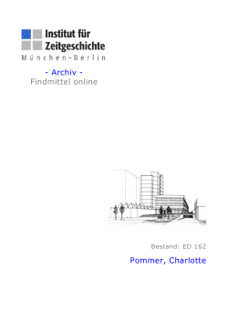 Archiv - Findmittel online Pommer, Charlotte