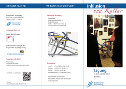 Inklusion und Kultur Tagung am 19. / 20. Oktober