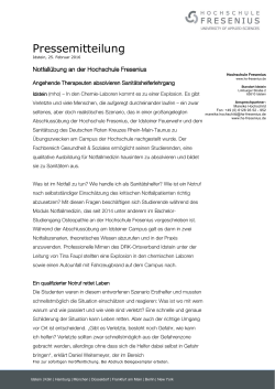 Pressemitteilung - Hochschule Fresenius